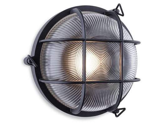 Carlton Round Bulkhead Light, Black