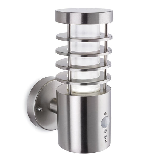 Riston LED PIR Outdoor Wall Light, Stainless Steel