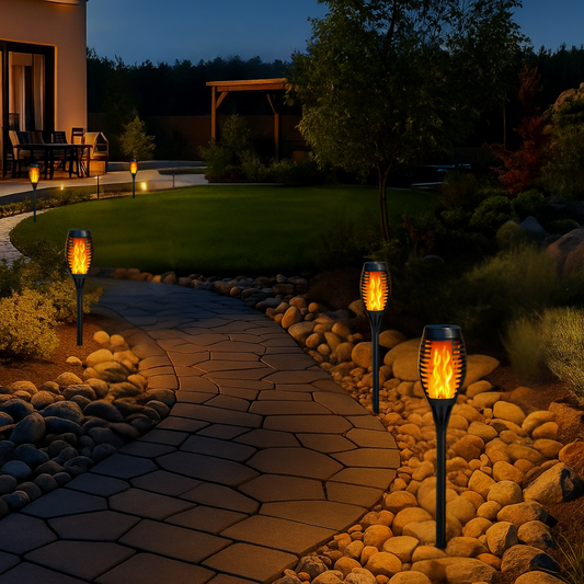 Glowvia™ – Realistic Solar Flame Lamp for Outdoors