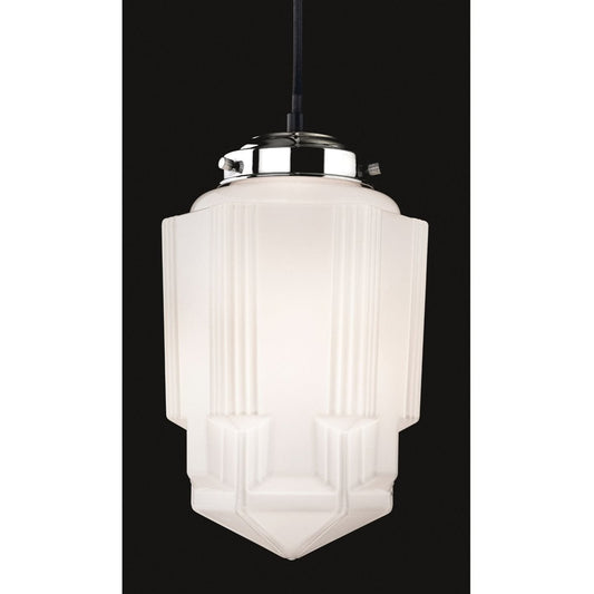 Art Deco Opaline Pendant Lamp 30cm