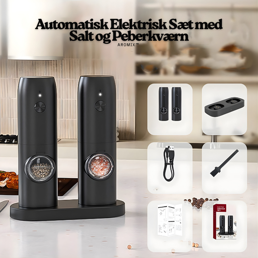 Aromix™ – Automatic Electric Set with Salt and Pepper Grinder