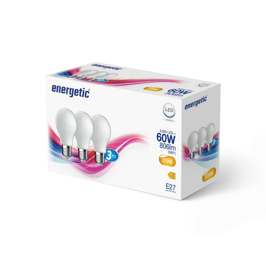 A60 | E27 | Frosted Glass | 806lm | 2700k (equiv. 60w)