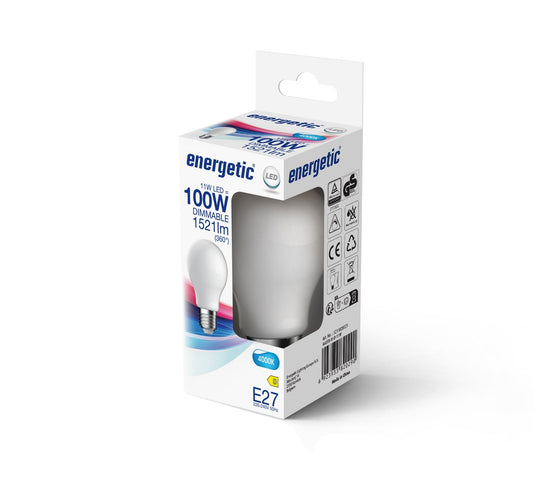A60 | E27 | Milk Glass | 1521lm | 4000k (equiv. to 100w)