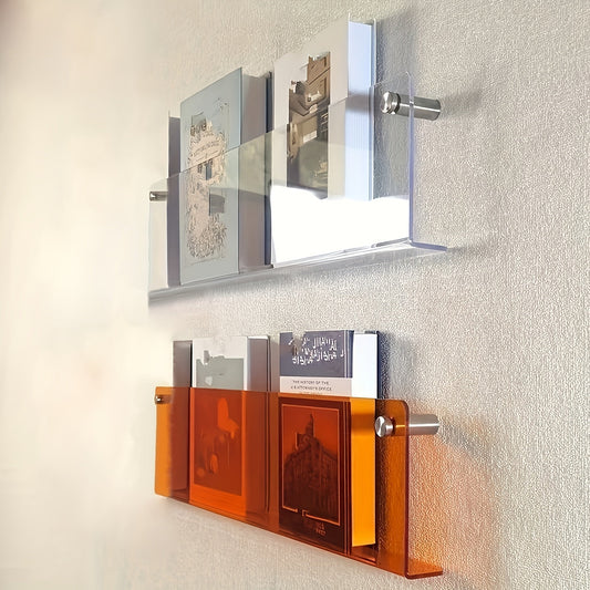 AcrylVista: Transparent Wall Shelf – Modern, Decorative and Hanging for Books and Magazines in Library and Living Room