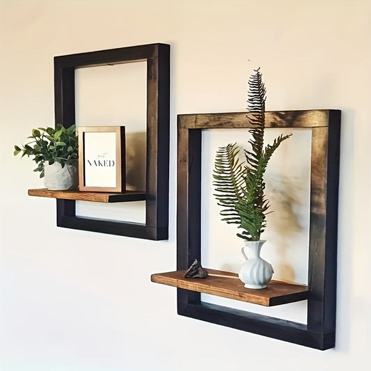 AlbumStil: Modern Wall Shelves – Space-Saving, Decorative, and Easy to Maintain with Wooden Finish for Photos and Decoration