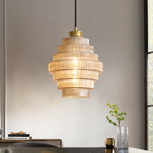 AntikGlanz: Vintage Glass and Brass Pendant Light – Decorative and Elegant for Dining Rooms and Living Spaces