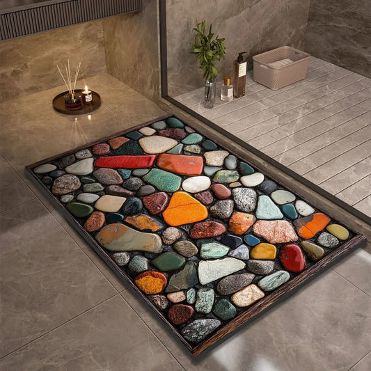 AquaLite: Diatomaceous Earth Bath Mat with Natural Water Absorption and Non-Slip Rubber Base – for Bathroom and Guest Lavatory