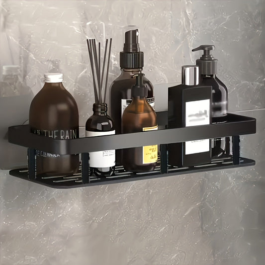 AquaOrdnung: Wall Shelf for Bathroom – Large Plastic Shelf, Floating and Space-Saving Without Drilling for Shower and Kitchen