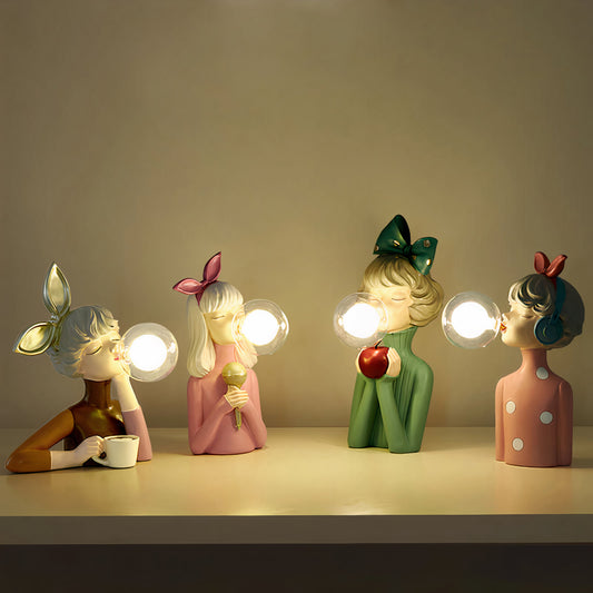 Artisan Sisters: Designer Wooden and Glass Table Lamp – Warm Light for a Modern Home