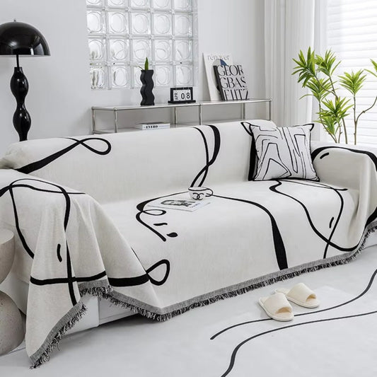 ArturaWeave: Abstract Design Soft Chenille Sofa Cover with Reversible Use – for Sofa and Lounge