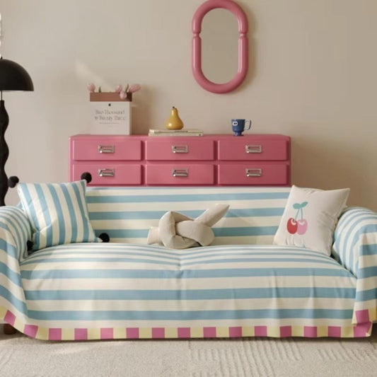 AtelierPastell: Pastel Style Sofa Cover with Colourful Stripes and Easy-Care Quality – for Sofa and Armchair