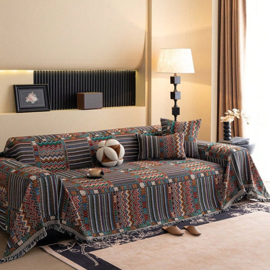 AuroraLinie: Breathable Chenille Sofa Cover with Artistic Stripe Design and Versatile Use – for Sofa and Living Room