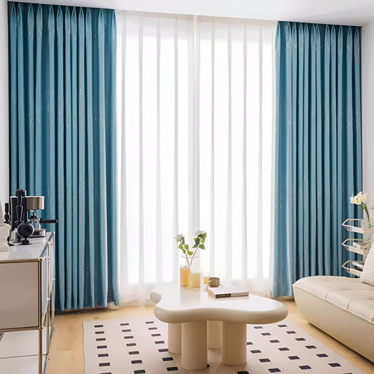 BlattEleganz: Leaf Embroidered Curtain – Blackout and Thermal Protection for the Bedroom