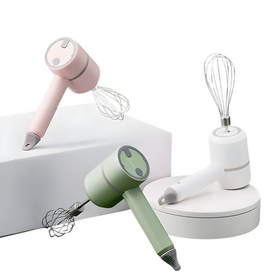 Wireless Hand Mixer | 3 Speeds | Rechargeable | Stainless Steel Whisks