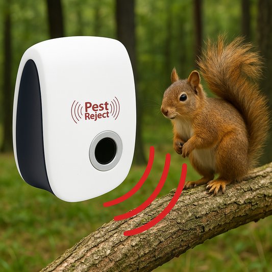 Ultrasonic Squirrel Repellent Device - Effective Pest Control to Deter Squirrels in 48 Hours for Gardens and Patios