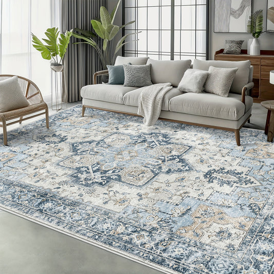 ChenilleTraum: Machine washable rug with retro design and soft pile & decorative pattern – ideal for dining rooms and offices