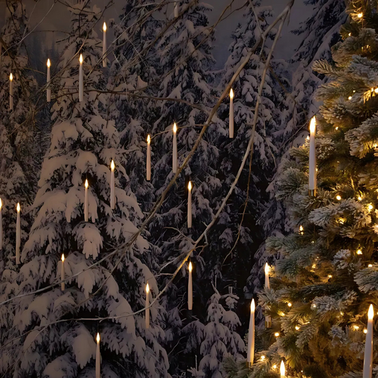 MagicGlow™ Floating LED Candles | Set of 12 with Remote Control | Flameless and Invisible Suspension Decoration
