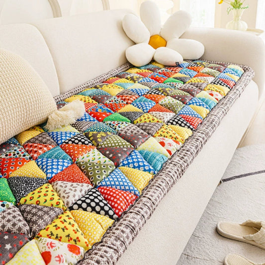 FarbenOase: Boho Style Sofa Cover with Extra Thick Quilted Pattern and Easy-Care Protection – for Sofa and Lounge