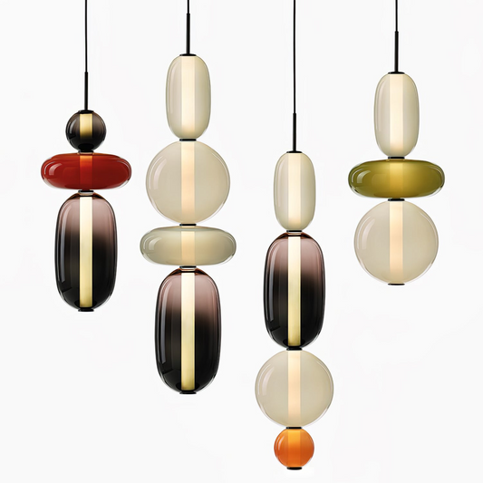 GlasColora: Colourful Glass Pendant Light – Modern Lamp for Living Room and Dining Room
