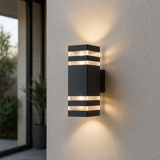 LumoDuo: Outdoor LED Wall Light with 2 Flames – Modern Wall Light for Outdoors