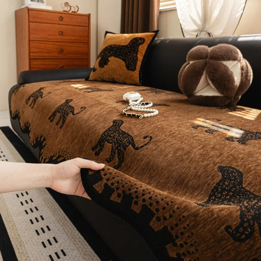 MajestätWelle: Microfibre sofa cover with decorative wave structure and non-slip comfort – for sofa and living area
