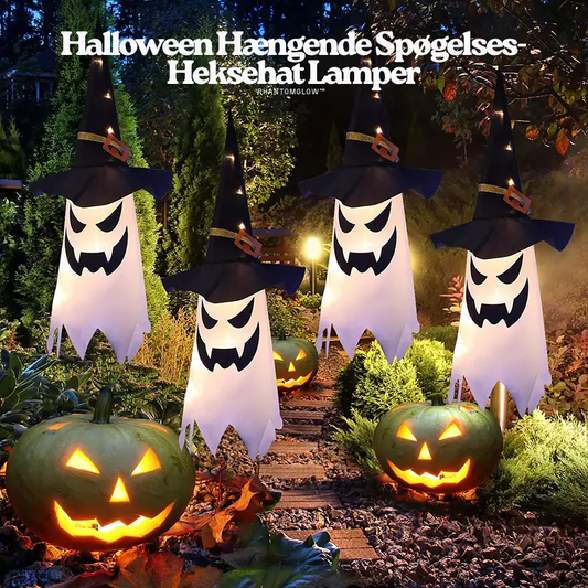 PhantomGlow™ – Suspended Ghost Witch Hat Lamps for Halloween