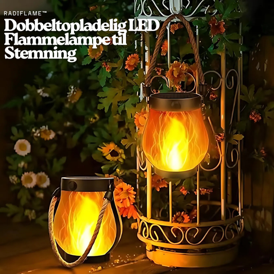 RadiFlame™ – Rechargeable Double Flame LED Lamp for Outdoor Spaces