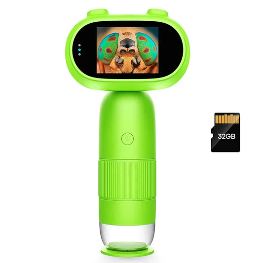Portable Digital Microscope for Kids - 1000x Magnification, 2" IPS Screen