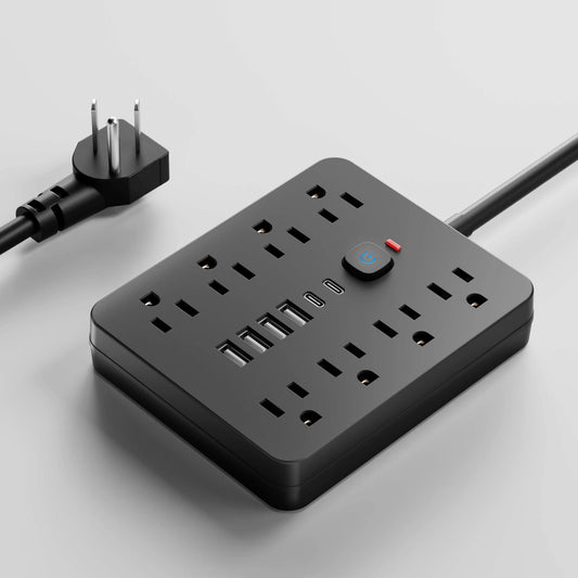 14-in-1 Surge Protector, 8 AC and 4 USB, Desktop Charging Extension Lead