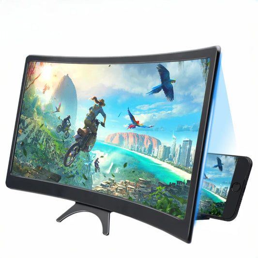 12-Inch Phone Screen Magnifier with Curved Desktop Stand for Hands-Free Video Viewing Back to School 2026 Ultra Clear