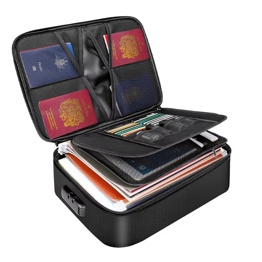 Fireproof and Waterproof Document Organiser – Portable Protective Storage for Travel and Home Security