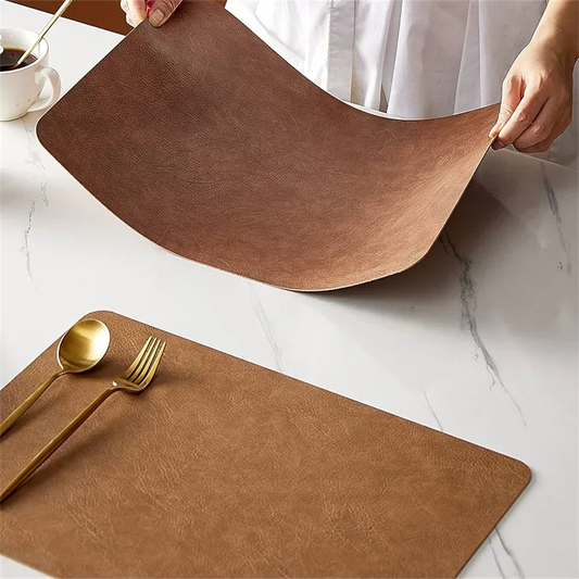 Waterproof and Heat-Resistant Synthetic Leather Double-Sided Place Mats