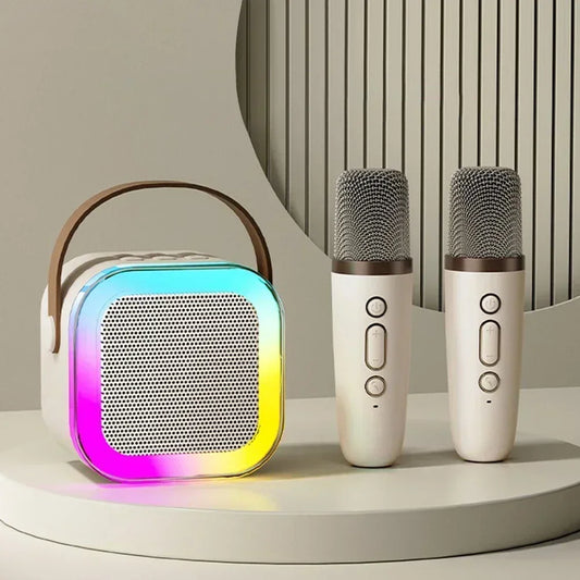 Portable Bluetooth Karaoke Machine with Wireless Microphones - Fun Gift for Families
