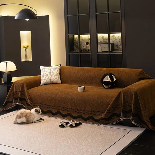 SoraLinie: Elegant sofa cover with a modern line design and soft quality – for living and seating areas