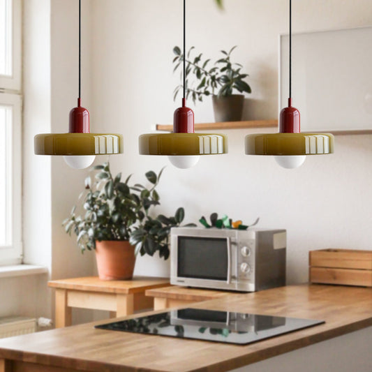 TrioLumen: Modern 3-Light Glass Pendant Lamp – Colourful Pendant Light for the Dining Room