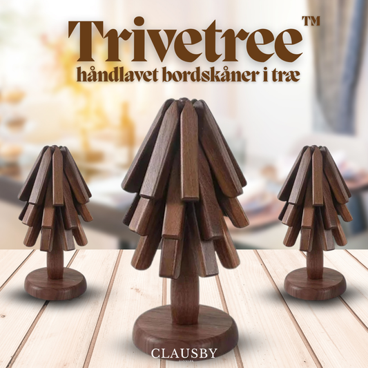 Trivetree™ – Wooden Coaster and Heat-Resistant Mat Set