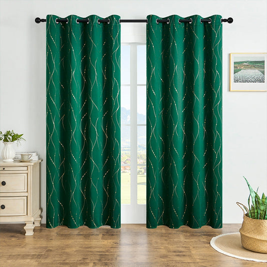 WellenEleganz: Blackout Curtain with Shimmering Design – Elegant for Living Areas and Bedrooms