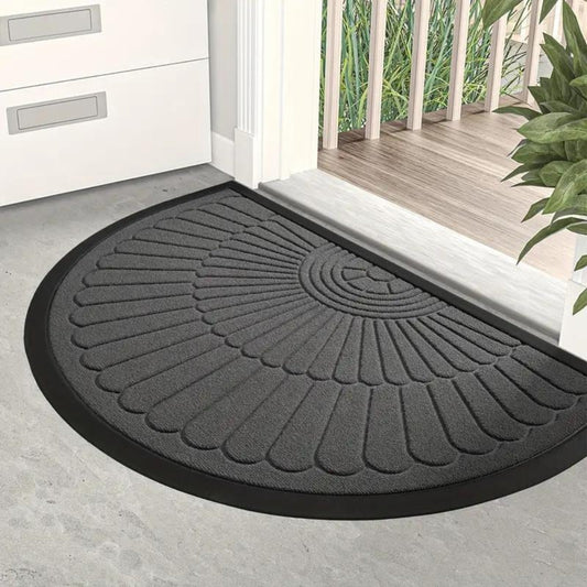 Welcome Mat: semicircular doormat in welcome design – non-slip, decorative and robust for the front door and hallway