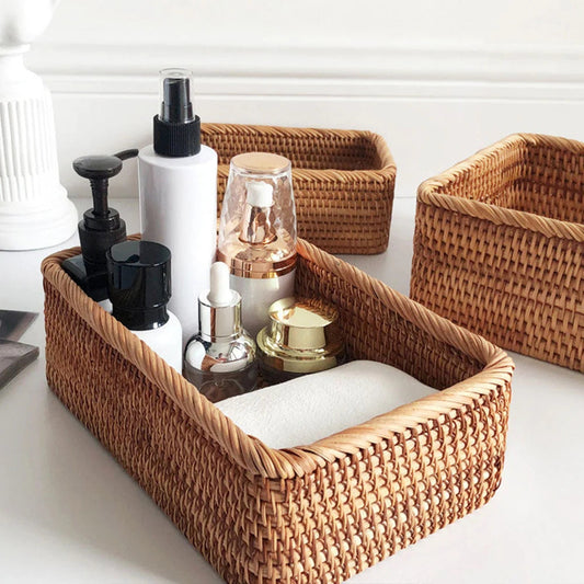 WohnAkzent: Rectangular Boho Style Storage Basket – Sturdy, Lightweight and Versatile for Home and Decor