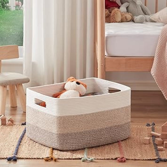 WohnGeflecht: Storage Basket with Handles – Durable, Portable, and Practical for Clothes and Towels