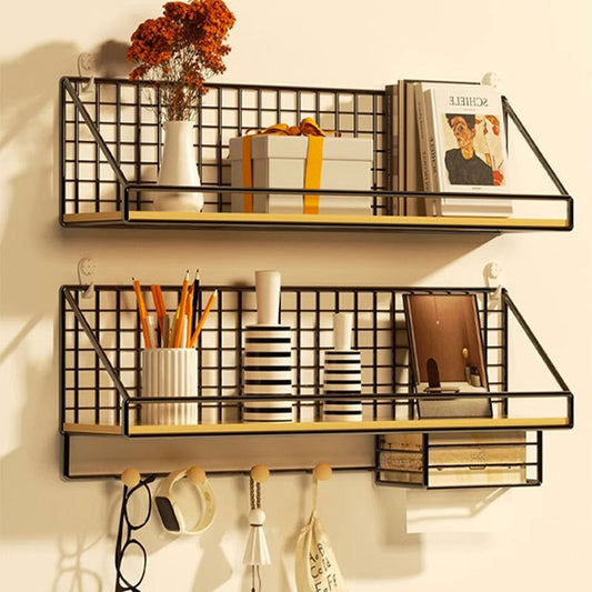 WohnheimStahl: Metal Wall Shelf – Space-saving, Decorative and No-drill Hanging Solution for Student Bedrooms and Apartments