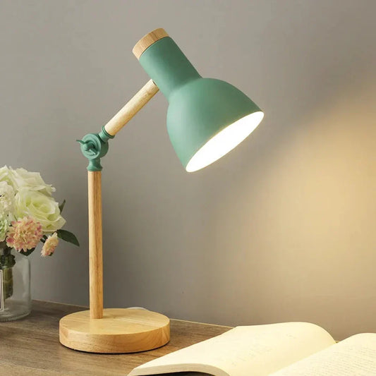 WoodAura: Minimalist Wooden Desk Lamp with LED and Flexible Design