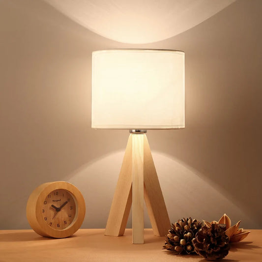 WoodEssence: Natural Wood LED Table Lamp with Warm Light – for Living Room and Nightstand