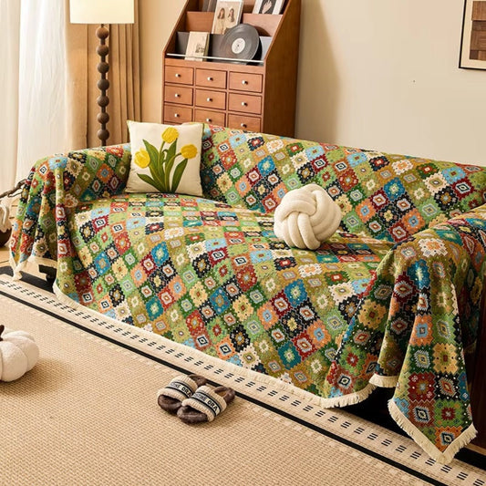 Zahara: Colourful Kilim Design Sofa Cover with Non-Slip Grip – for Sofa and Lounge