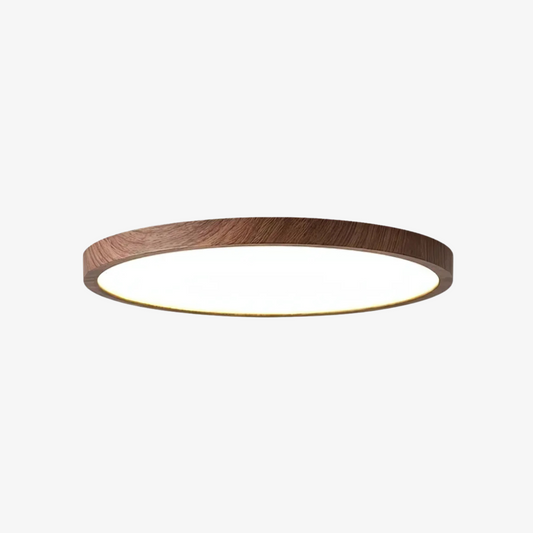 ZenHalo: LED Ceiling Light with Wooden Frame – Flat Ceiling Light in Japandi Design