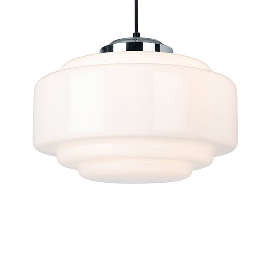 Art Deco Opal Glass Pendant Lamp 24 cm