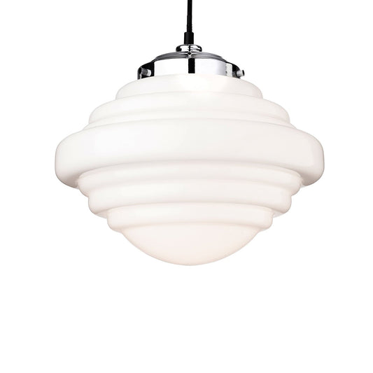 Art Deco Saturn Opaline Glass Pendant Light 29 cm