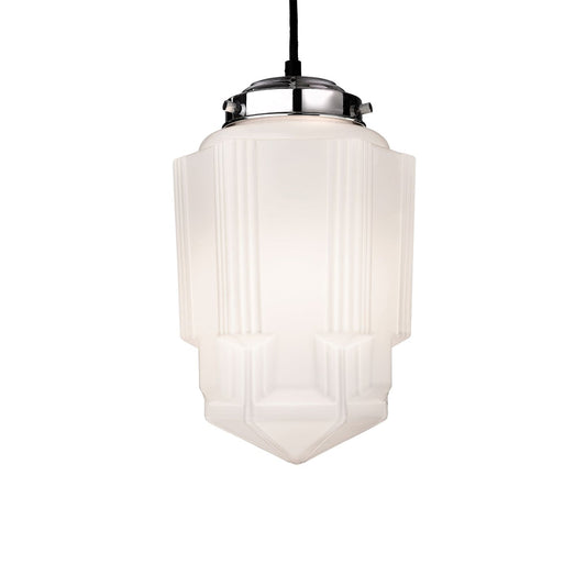 Art Deco Opaline Pendant Lamp 30cm