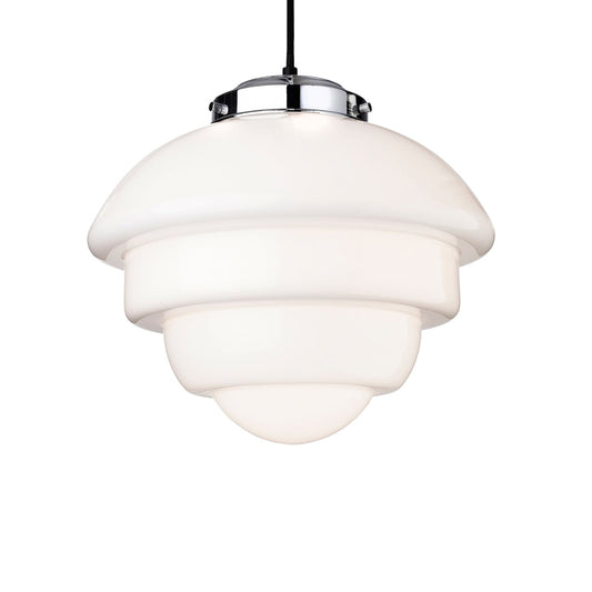 31 cm Art Deco Opaline Glass Pendant Light