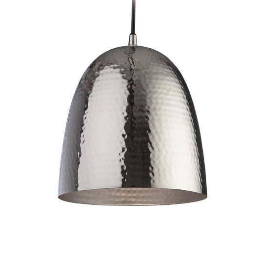 Hammered Metal Pendant Lamp, Nickel